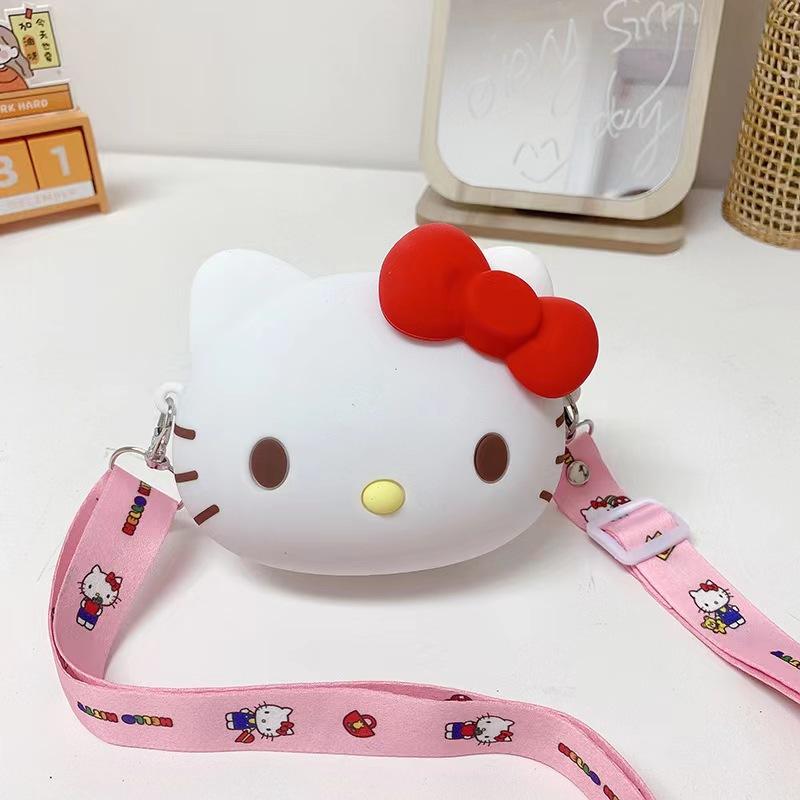 Cute Cartoon Silicone Kids Shoulder Bag Plush Toy Coin Purse Messenger Gift For Children