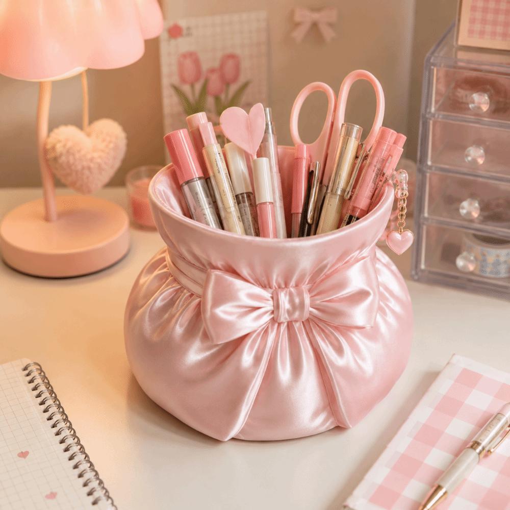 3D Printed Storage Box Creative Makeup Brush Storage Case Container Bow Pen Holder Home Decoration