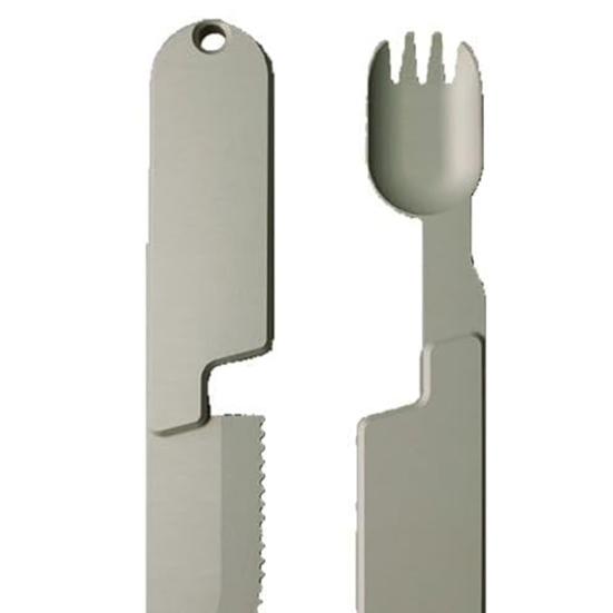 2 in 1 Camping Eating Utensils Set Detachable Kitchen Cutlery Rust-Proof Pocket