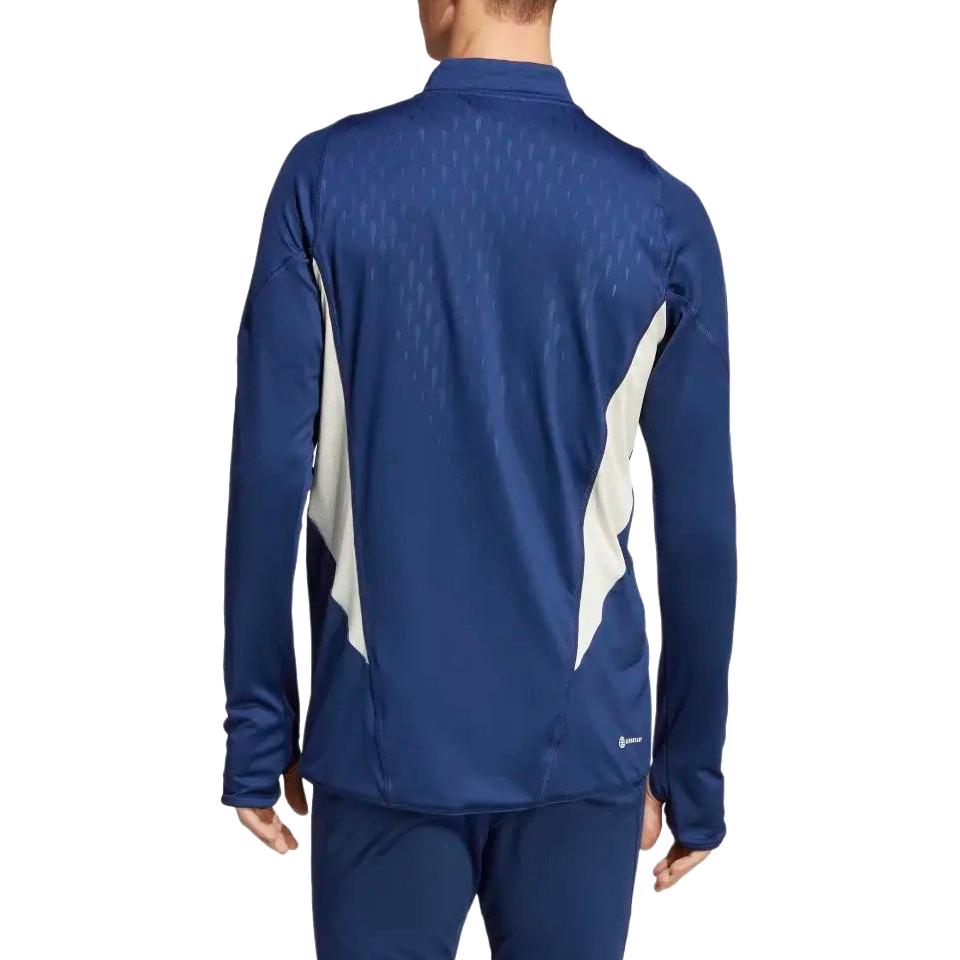 Adidas Italien Tiro 23 Pro Long Sleeve Football Shirt Striped Logo Print Men Tops Dark-Blue HS9848