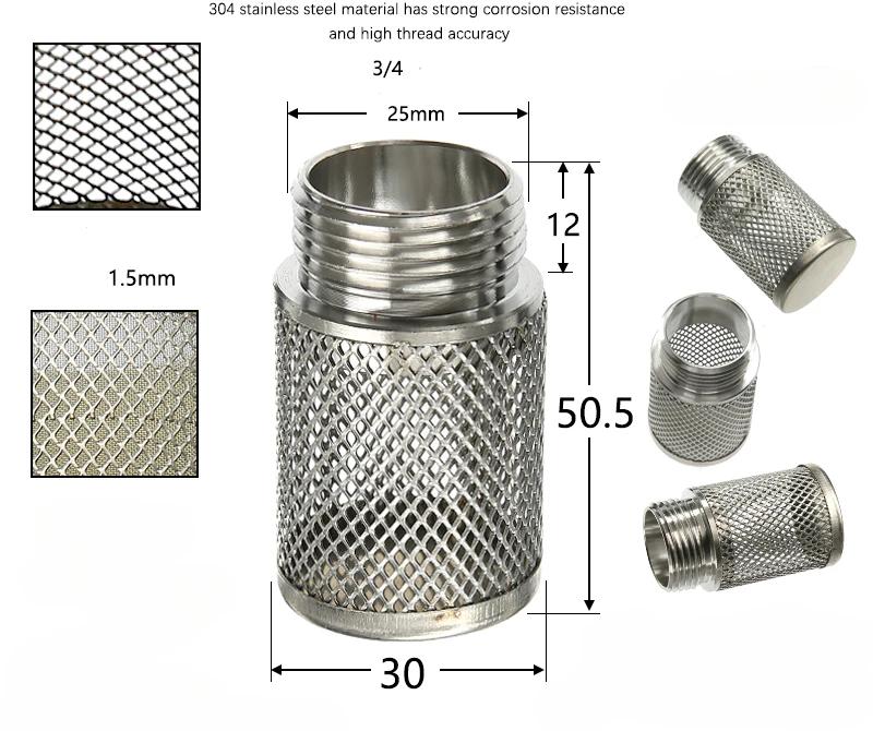 304Stainless Steel Female Thread Filter Agriculture Irrigation Mesh Filter Water Pump Hose Mesh Filter Aquarium Fish Tank Filter