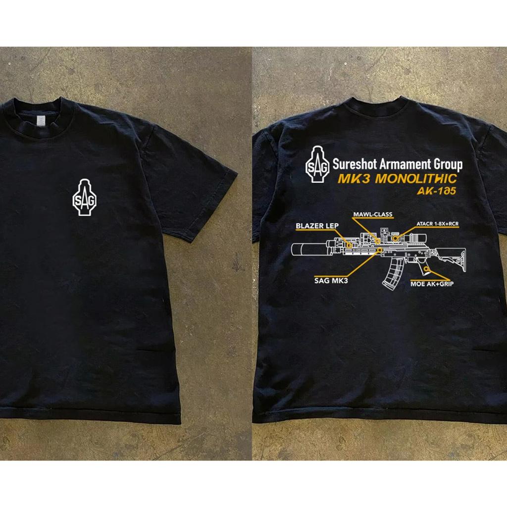 Men's Graphic In SAG MK3 T-Shirt 100% Cotton Sweat Wicking Breathable High Quality Casual Tee for Military Enthusiast