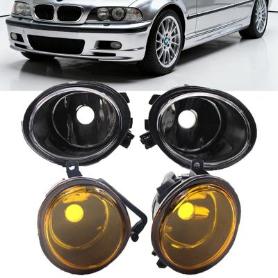 2PCS Fog Light Housing Front Bumper Lamp Foglight Clear Amber No Bulb For BMW E46 E39 M3 M5 2001-2006 63177894017 63177894018
