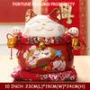 10 inch Ceramic Lucky Cat Money Bank Maneki Neko Fortune Cats Porcelain Happy Smiling Cat Figures Feng Shui Decor Ornament