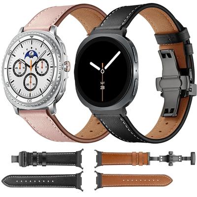Prémiový kožený řemínek pro Samsung Galaxy Watch 8 Classic 46mm 8 44mm 40mm Luxusní náramek pro Galaxy Watch 8-7 Ultra