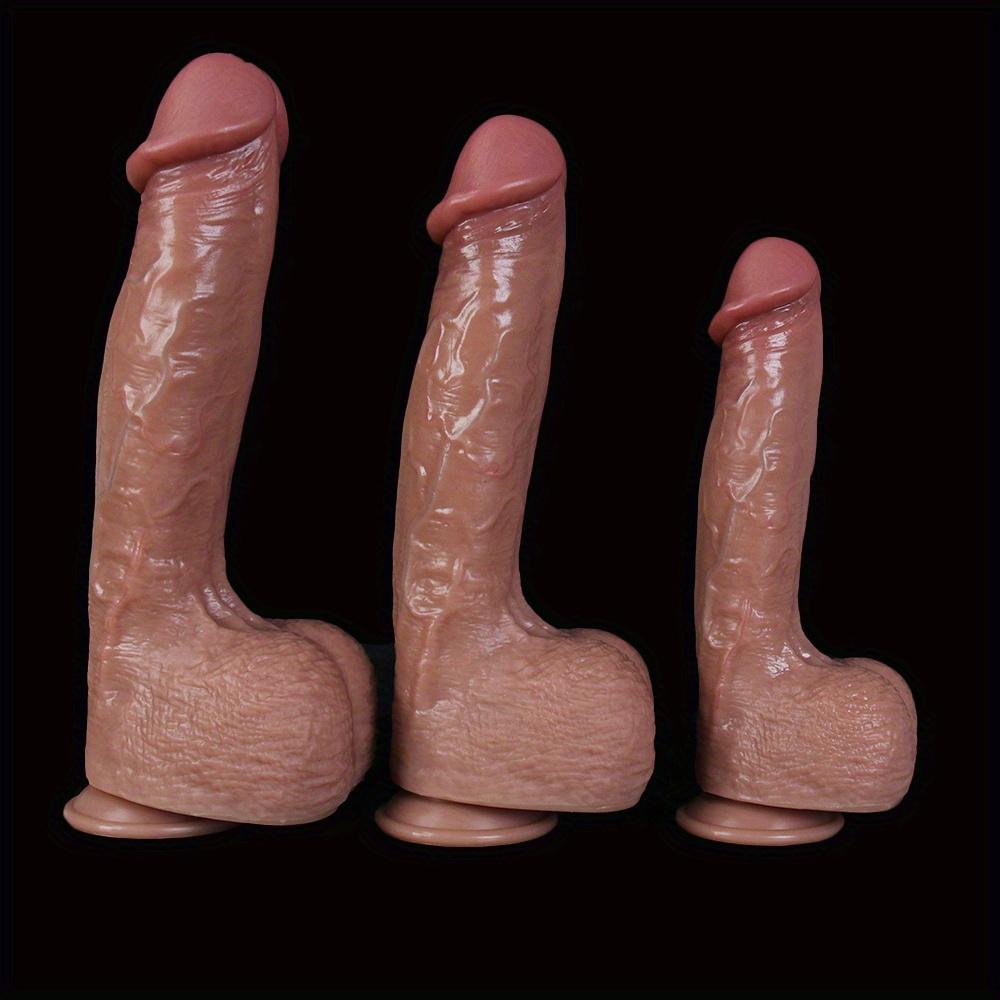 Extra Large Long Silicone Dildo, Soft Skin Feel Realistic Penis Toy for G-Spot Stimulation, Flexible Couples Toy for Hands-Free Use