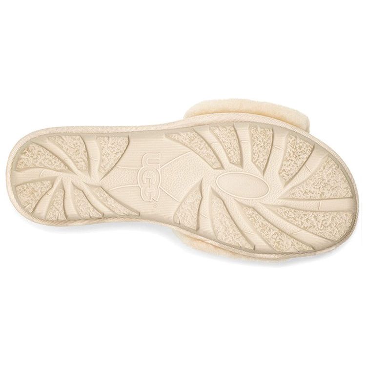 UGG Soft And Comfortable Rubber Sole Non-Slip Antibacterial Slide Sandals Women Footwear Natural 1100892-NAT