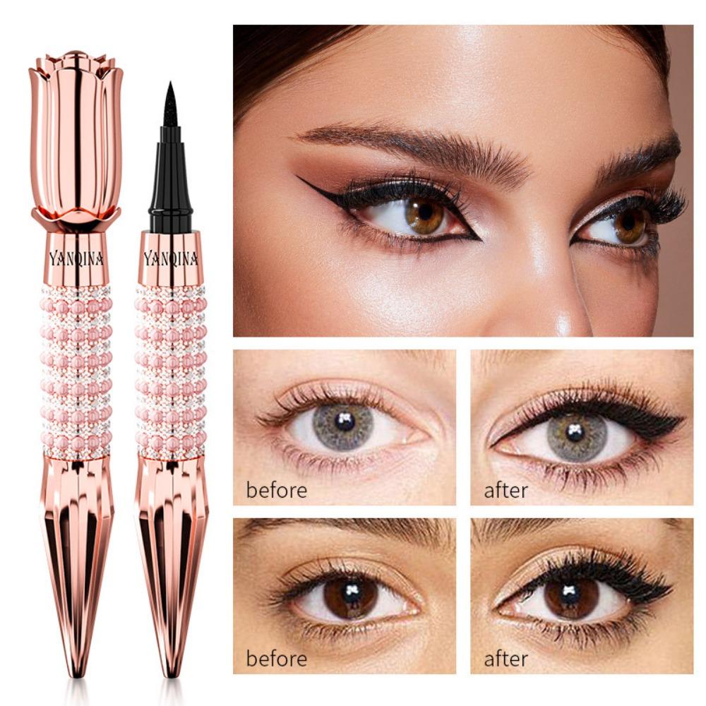 YANQINA Sum Eyeliner, Waterproof Sweat, Anti -sweat, Non -fainted Black Showy Eyeliner Pen