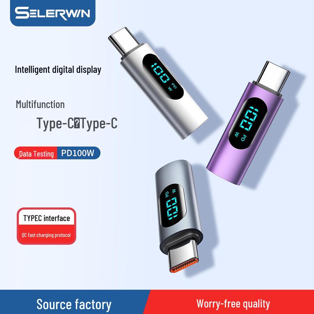 Adaptér Type-C PD100W Rychlá nabíječka s OTG a digitálním displejem