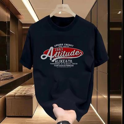 Americanstyle Highend Shortsleeved Tshirt for Men Trendy Brand European Style Roundneck Casual Summer Pure Cotton