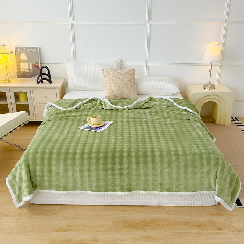 Single/Queen/Super King Thicker Fleece Throw Blanket for Bed or Sofa , Soft Plush Blanket