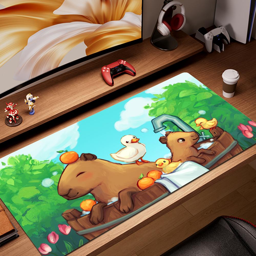 HYBXAXC Cartoon CUTE Capybara Mouse Pad Non-slip Desk Mat PC Laptop Accessories Rubber Office Keyboard Large Gamers Decoracion