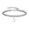 Mens Initials Cuban Links Bracelets,Stainless Steel A-Z 26 Letters Alphabet Charm Chain Wristband Adjustable,Casual Jewelry Gift