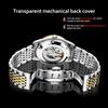 Automatic Self-Wind Men's Watch Luxury Business Dress Watches with Date Display Steel Bracelet Waterproof Luminous Hands