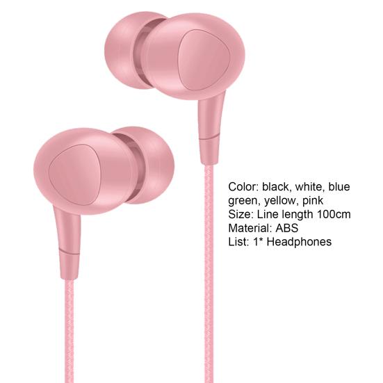 L202 Wired Earphone Universal Heavy Bass Dual Drive 3.5mm In-ear Sport Stereo Earbuds with Mic for Mobile Phone