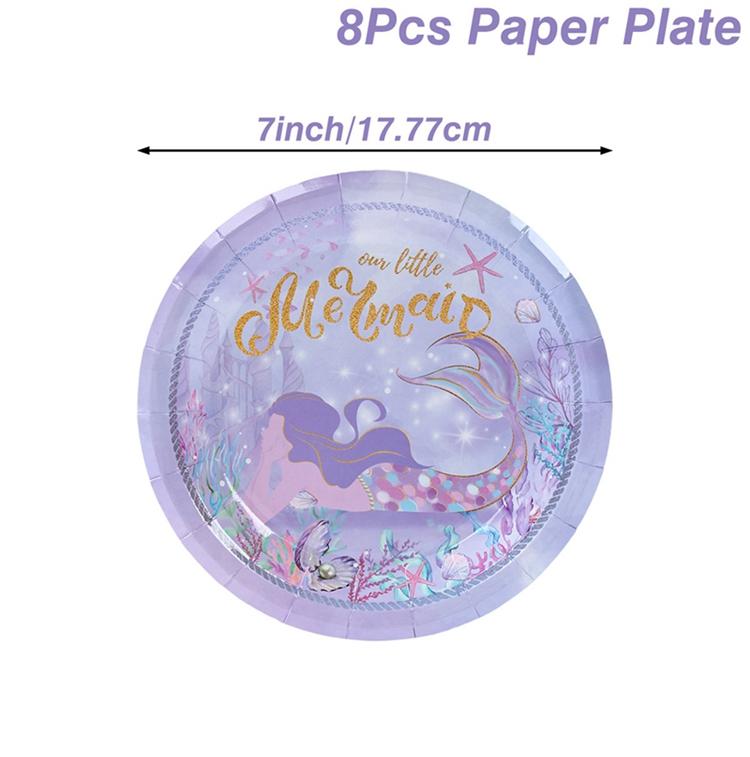 Meerjungfrau Geschirr Ozean Party Decortion Papier Platten Unter Dem Meer Geburtstag Hochzeit Partei Liefert Baby Dusche Party Dekore