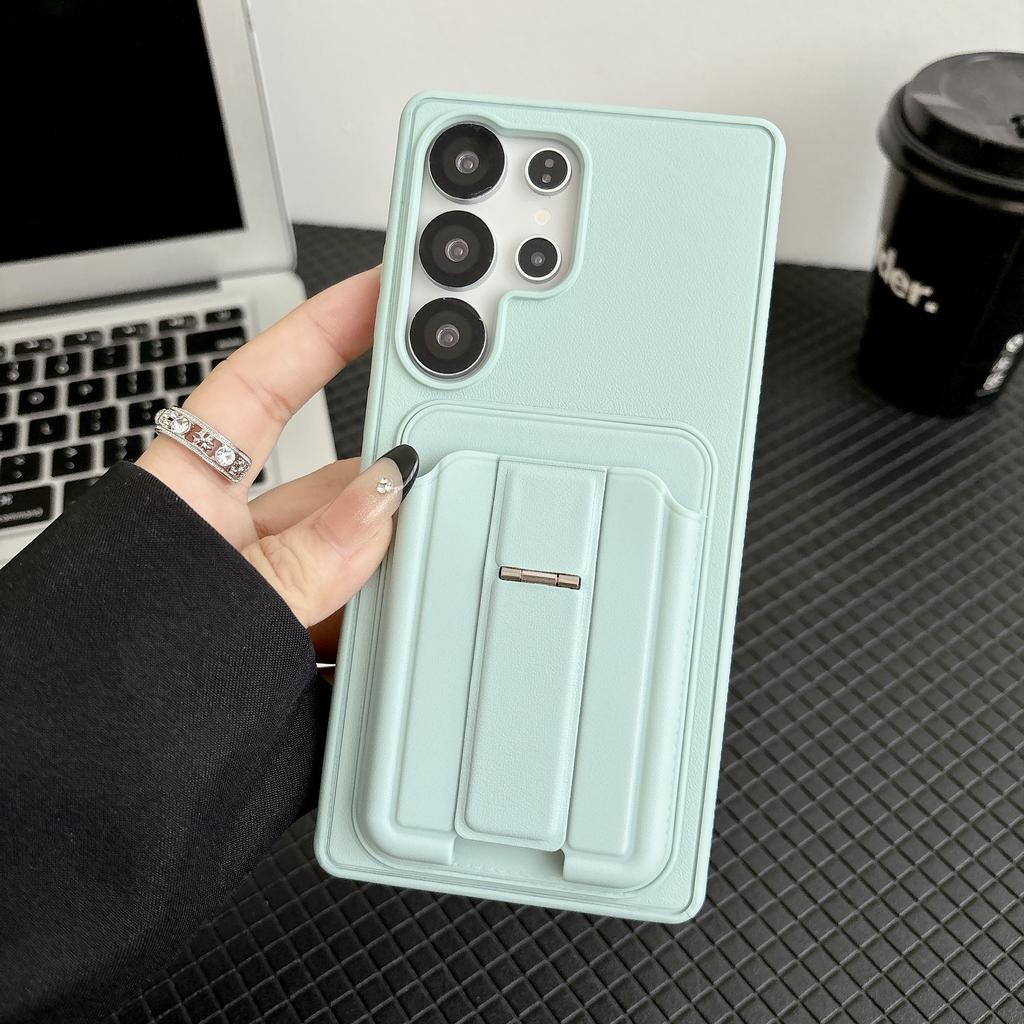 Business Solid Color Magnetic Card Slot Holder Leather Case For Samsung S26 Ultra S25 Plus S24 A26 A17 Shockproof and Drop-resistant Cover