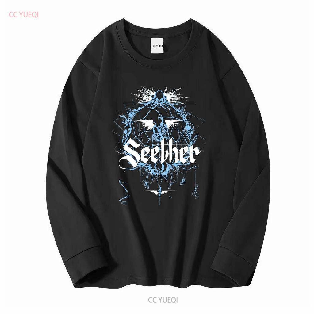 Seether Tričko Bavlna Černá Velikost S až 5XL PM1197 vintage Vyprané Pohodlné Unisex Lehce Pružné homme Univerzální Ležérní