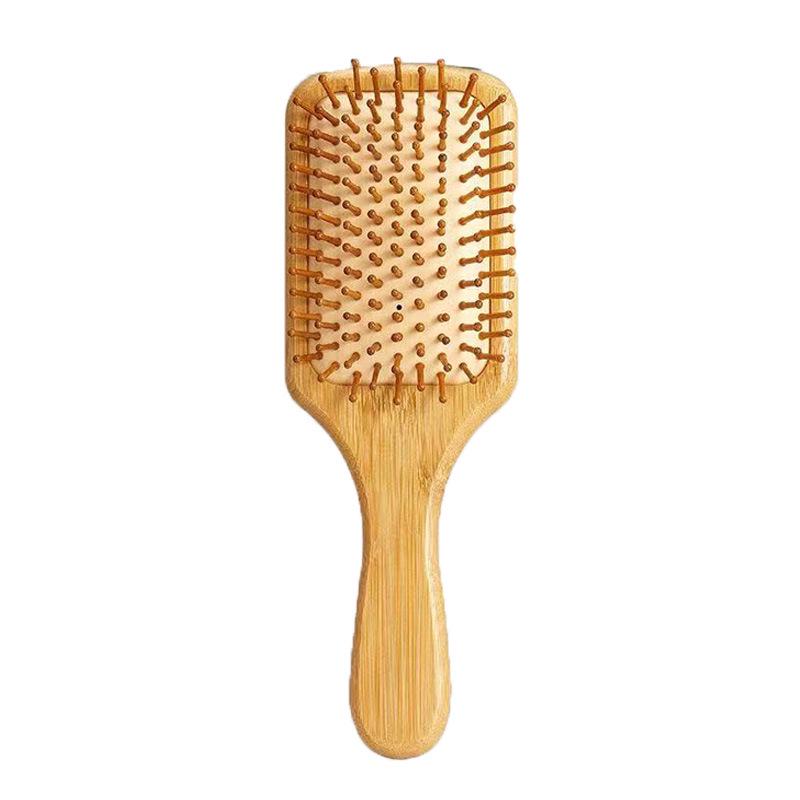 Natural Bamboo Wood Air Cushion Massage Detangling Comb for Curling and Hairdressing