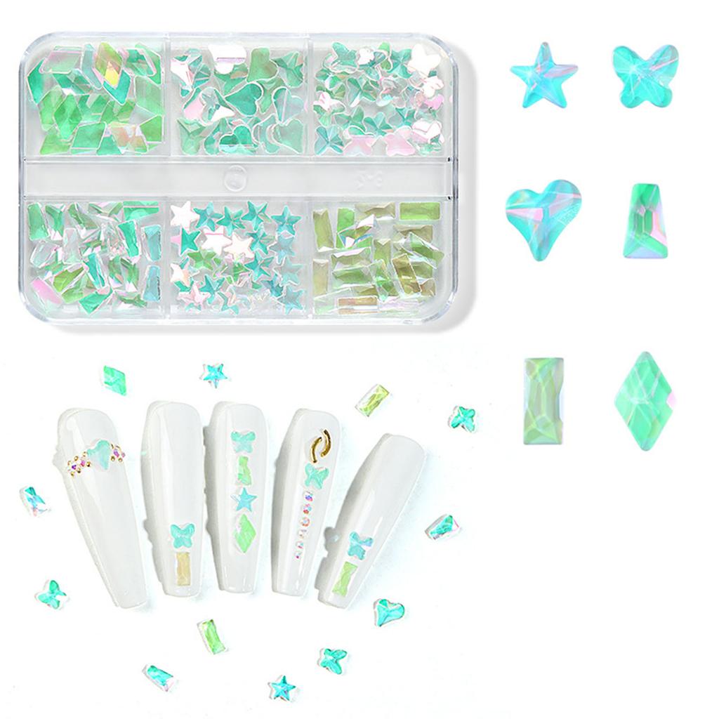 Clear Nail Rhinestones Crystal Nails Gems Stones Mixed Flat Back Rhinestones Diamonds Gems for DIY Nail Art Supplies