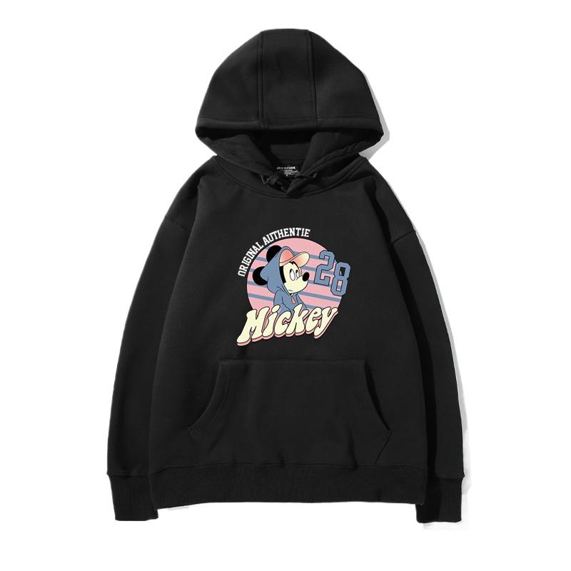 2024 Spring and Autumn Mickey Minnie Disney hoodie for male and female couples, parent-child cartoon print loose hooded clothes