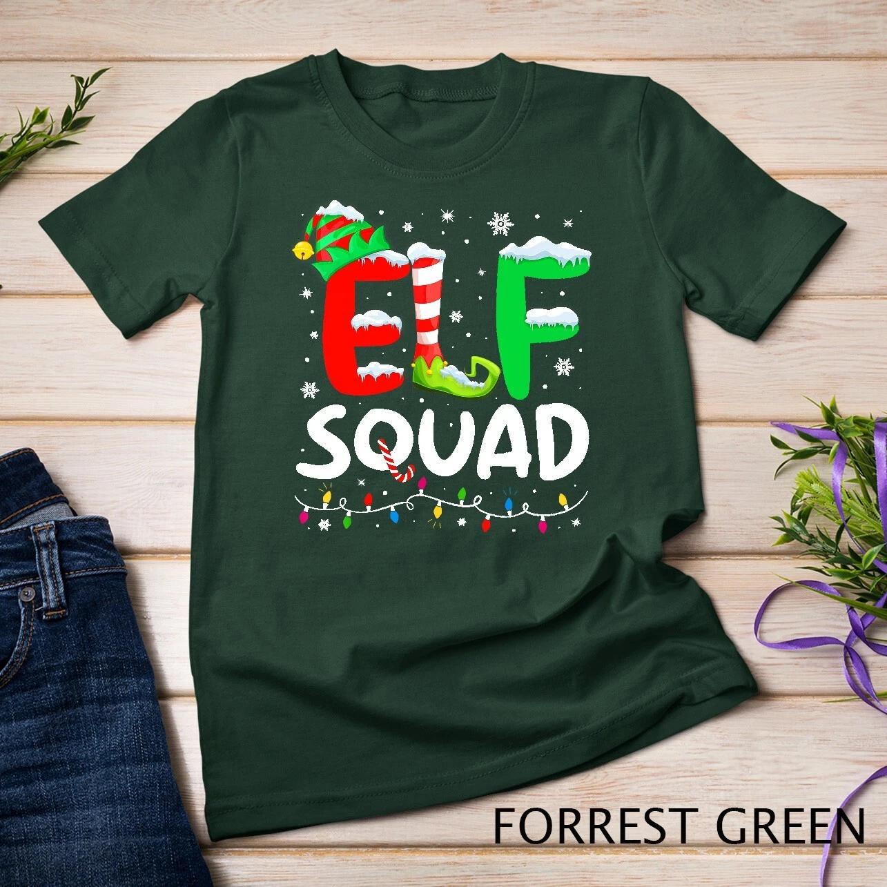 Elf Family Christmas Matching Pajamas Xmas Elf Squad T-Shirt Unisex T-shirt 1 4XL
