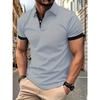 Polo Uomo Slim Fit Stagione Primavera Estate con Bordi a Contrasto Manica Corta Casual Top da Golf