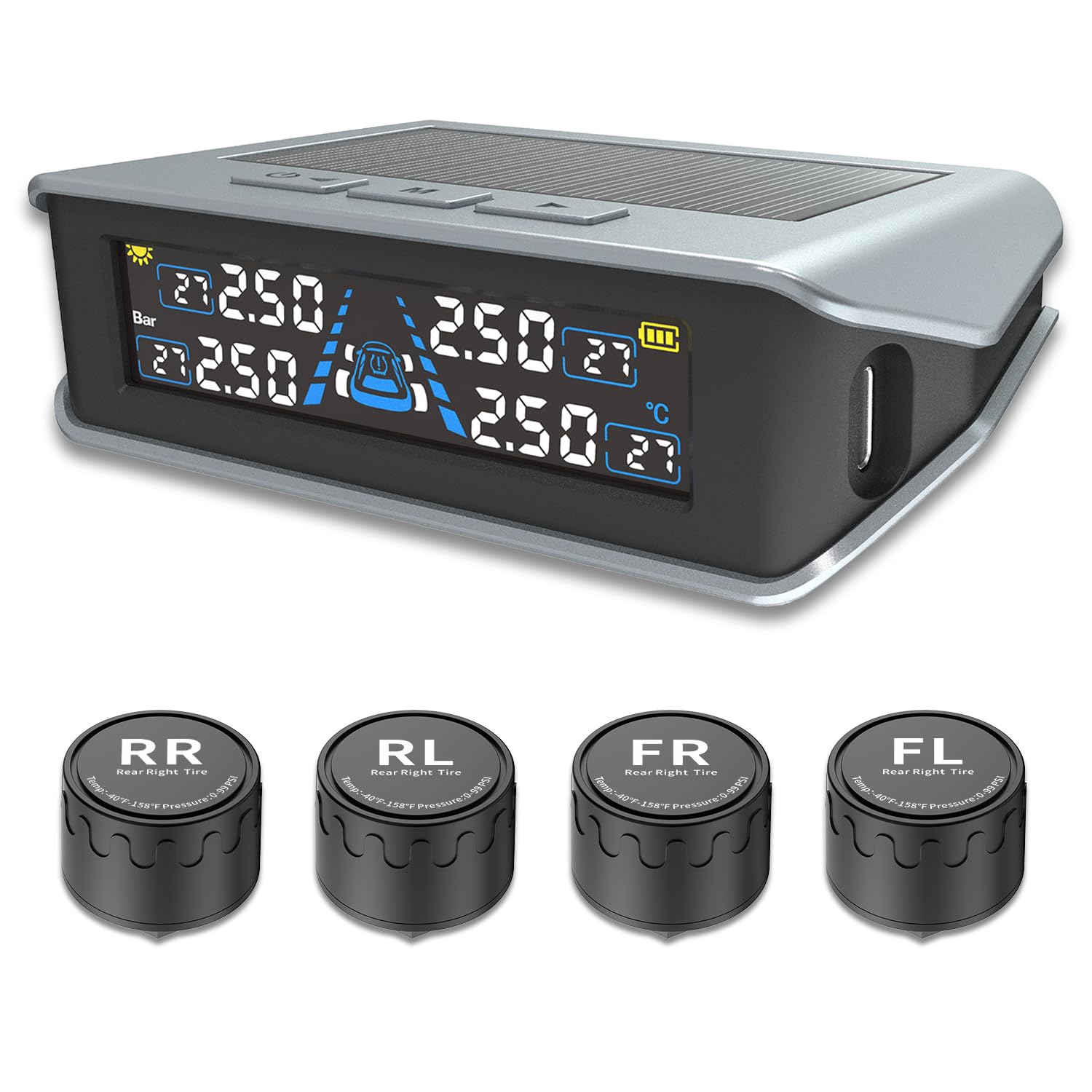 Датчик давления в шинах Stynxro, Датчик давления воздуха TPMS, Монитор давления и температуры воздуха в автомобиле