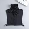 New Ruffle Detachable Collars For Women Tie Vintage White Black Fake Collar Lady Lace False Collar Shirt Lapel Blouse Top Women