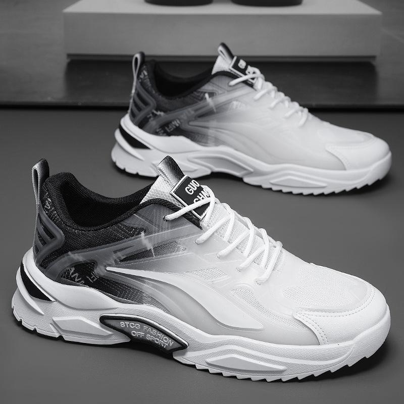 Men's shoes new breathable mesh shoes men's sports and leisure shoes trendy versatile white shoes running dad trendy shoes