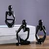 3 Pcs Resin Thinker Style Abstract Statue Collectible Thinking Figure Sculpture for Home Office Bookshelf Desktop Decor