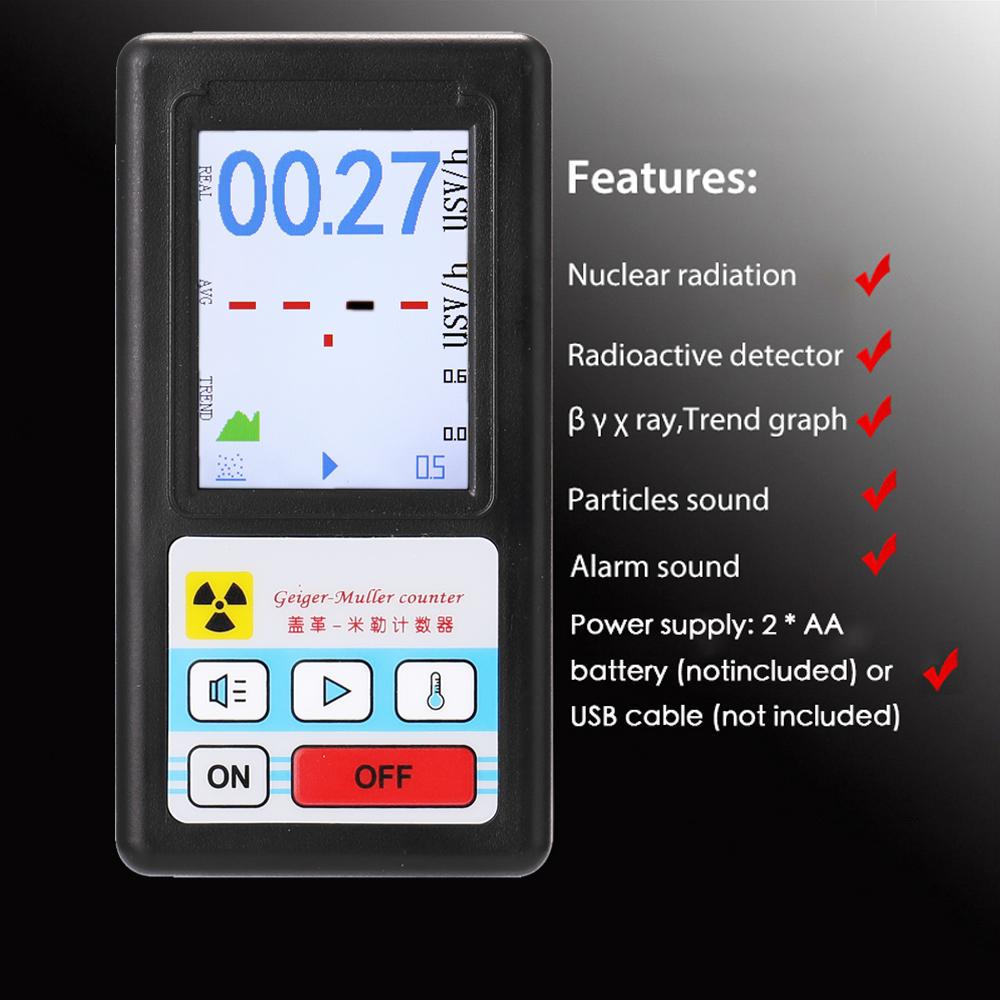 Display Screen Geiger Counter Nuclear Radiation Detector Personal Dosimeter Marble Detectors Beta