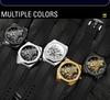 Luxury Brand Forsining Brand Octagon Stainless Steel Skeleton Mechanical Man Watch Automatic Movement Clockwork Silicone Strap