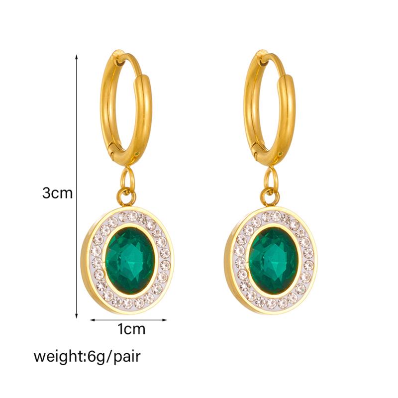 Stainless Steel Geometric Luxury Crystal Earrings For Women Girl New Waterproof Earrings Ear Jewelry Gift