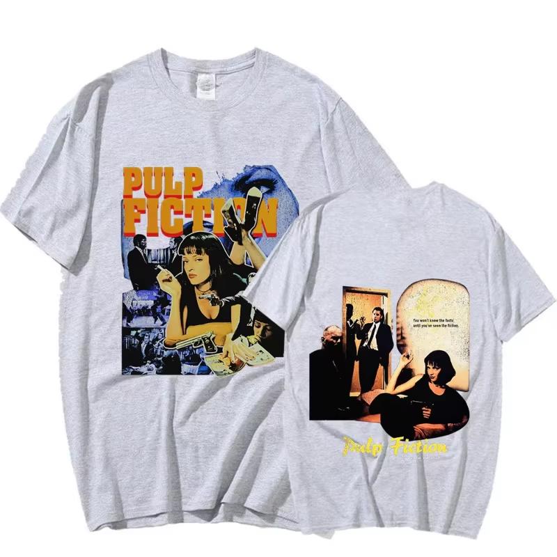 90s Vintage Movie Quentin Tarantino Pulp Fiction Mia Wallace T Shirt Men Women Casual Cotton T-shirt Gothic T-shirts Streetwear