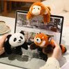 20Cm Kawaii Small Animals Cartoon Plush Toy Lying Monkey Red Panda Bear Sloth Capybara Doll Hand Size Plushie Appeasing Gift