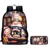 2Pcs Set Kids Backpack with Front Pocket & Pencil Bag, Cartoon NARUTO School Bags for Boys&Girls Aged 6-10, Durable& Lightweight