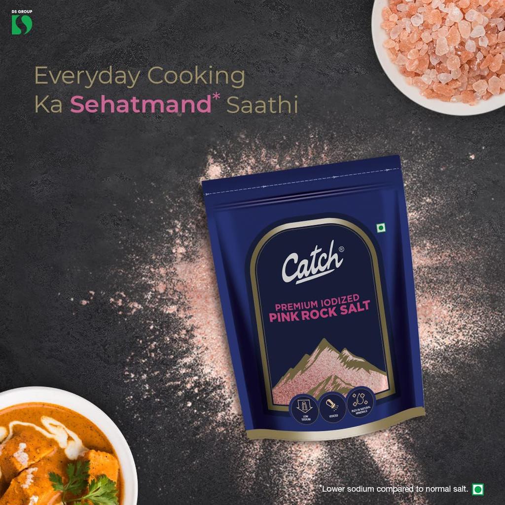 Catch Premium Pink Rock Salt 1 Kg Natural Himalayan Mineral Sendha Namak for Cooking, Grilling, Roasting and Seasoning