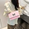 Bow handbag women's new messenger small square bag gift for girlfriend urban simple commuter shoulder bag