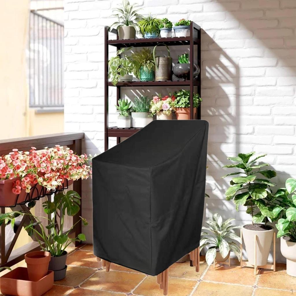 Garden Patio Chair Cover Folding Chairs Heavy Duty Drawstring Rectangle Stackable