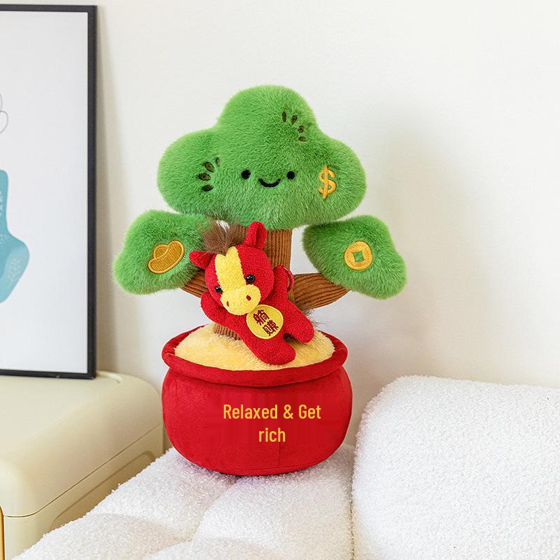 Fortune Horse Mascot: Wealth Tree Plush Figurine 38cm (0.98 kg)