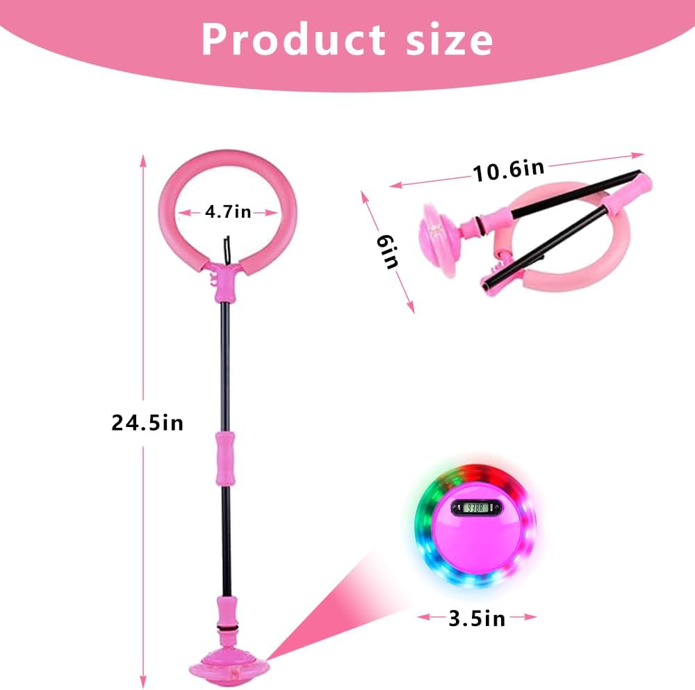 Children's Flashing Jump Ring with Counter, Light-up Swing Wheel, Flashing Jumping Ball, Foldable Ankle Skip Ball, Jumping Ball– Sports Jumping Toys
