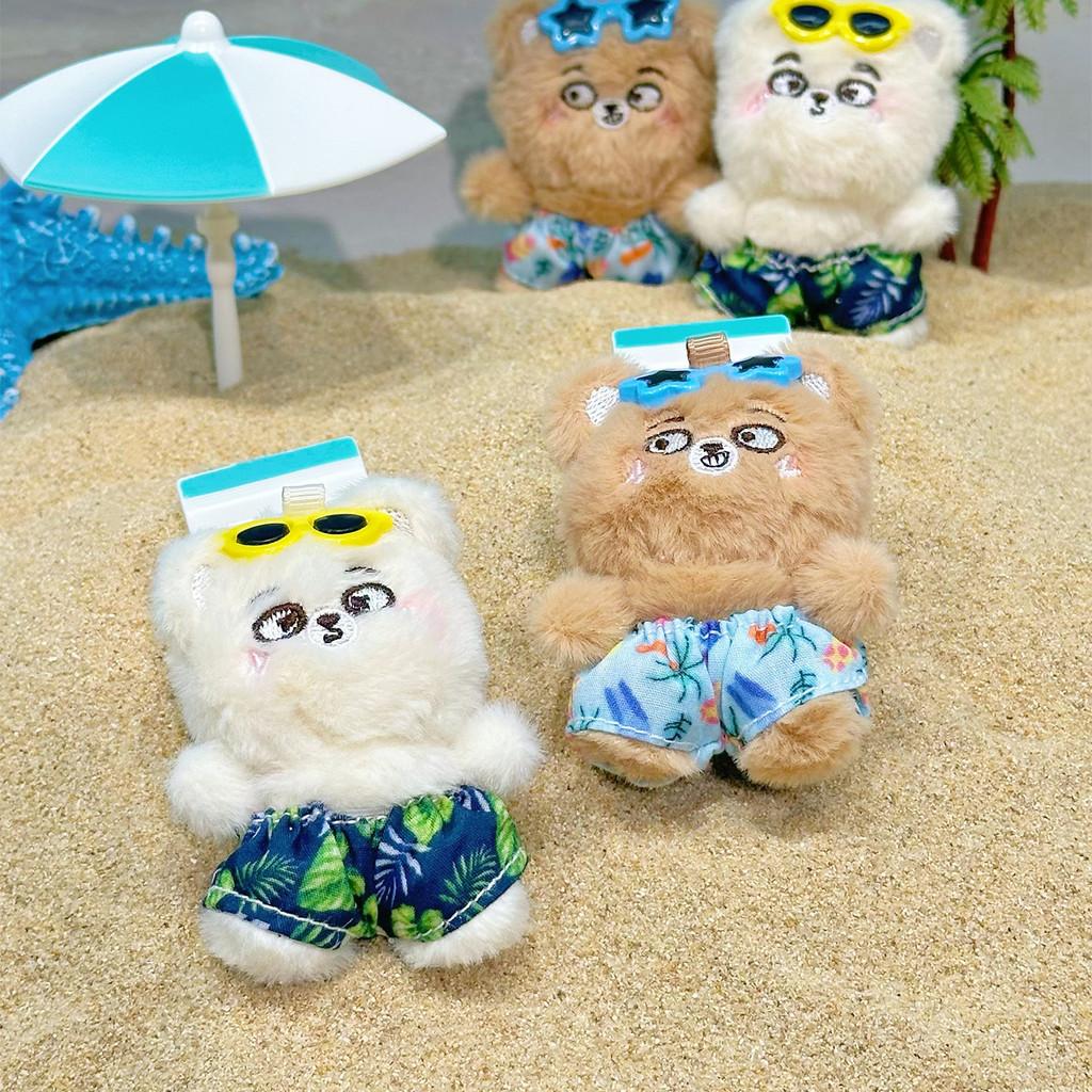 Keychain Plush Bear Pair With Beach Pants Design For Students And Gift Giving