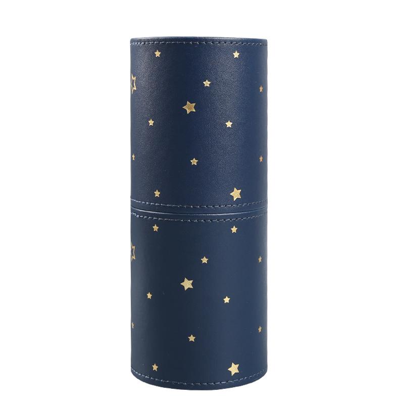 Portable PU Leather Makeup Brush Tube - Dustproof Cosmetic Travel Holder