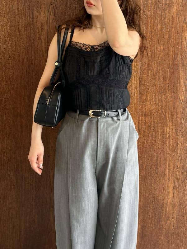 FRAY Designer Lace Camisole Size F I.D. Women's FWFB252104, Black,