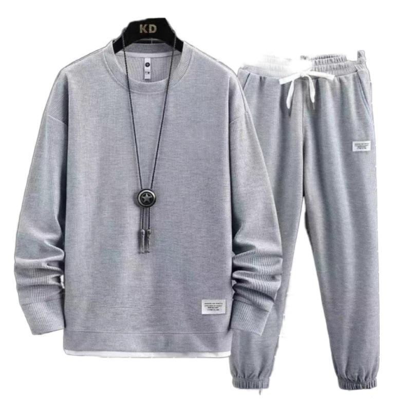 Men's Plus Size Autumn Two-Piece Set: Sweatshirt and Sweatpants Sports Casual