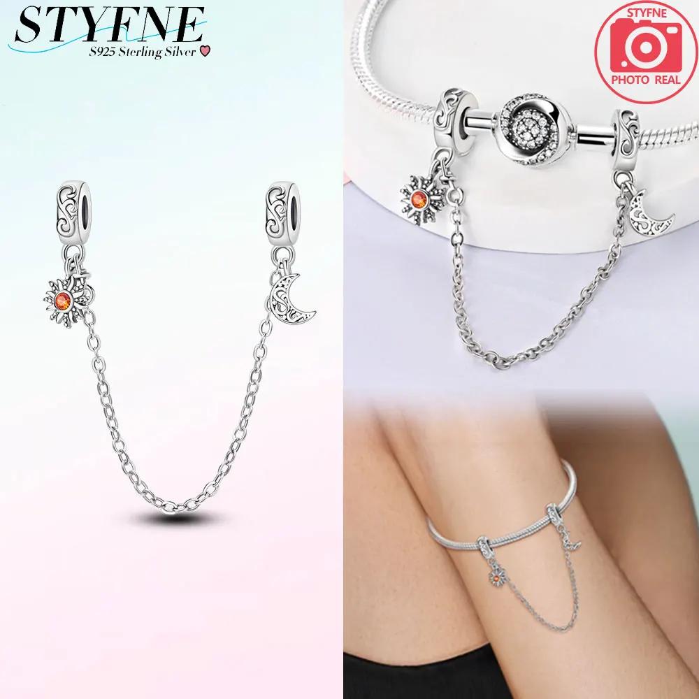 Charm Copper Moon Star Leaf Fit Original New Safety Chain Clasp Clip Bracelet Diy For Woman Girl Jewelry Fine Gift