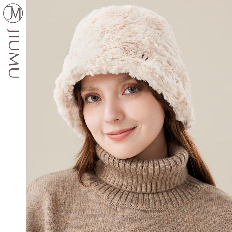 JIUMU Women s Faux Fur Bucket Hat