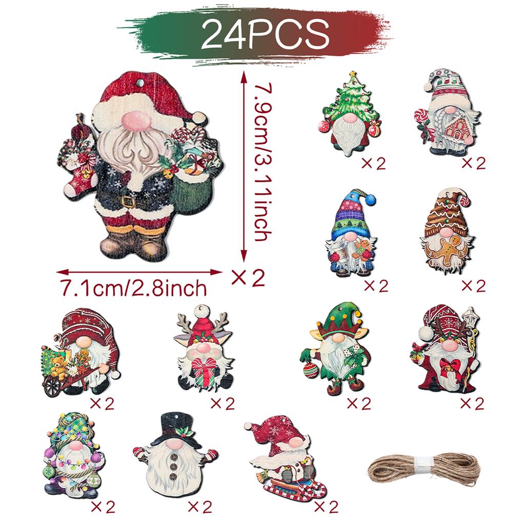 Christmas Wooden Pendant Navidad Natal Noel Tree Faceless Doll Hanging Ornament Christmas Decoration For Home 2026 New Year 2026