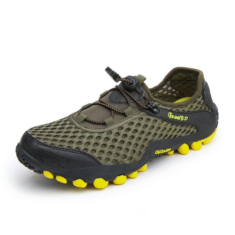 Atmungsaktive Mesh-Outdoor-Schuhe Wanderschuhe Herren leicht Ein-Pedal Angeln Wandern Strand Waten Bachschuhe Damen